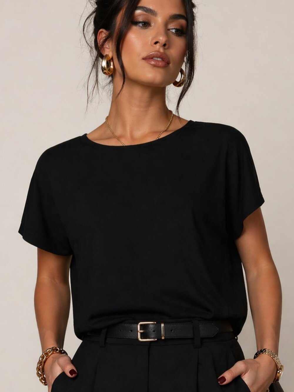 Notations 3X Short Sleeve Round Neck Tunic Top Knit Polyester